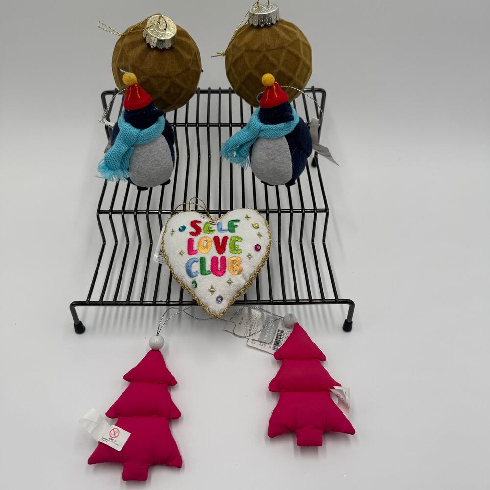 Wondershop Christmas Ornament Lot Penguins Trees Self‎ Love Club Plush Decor